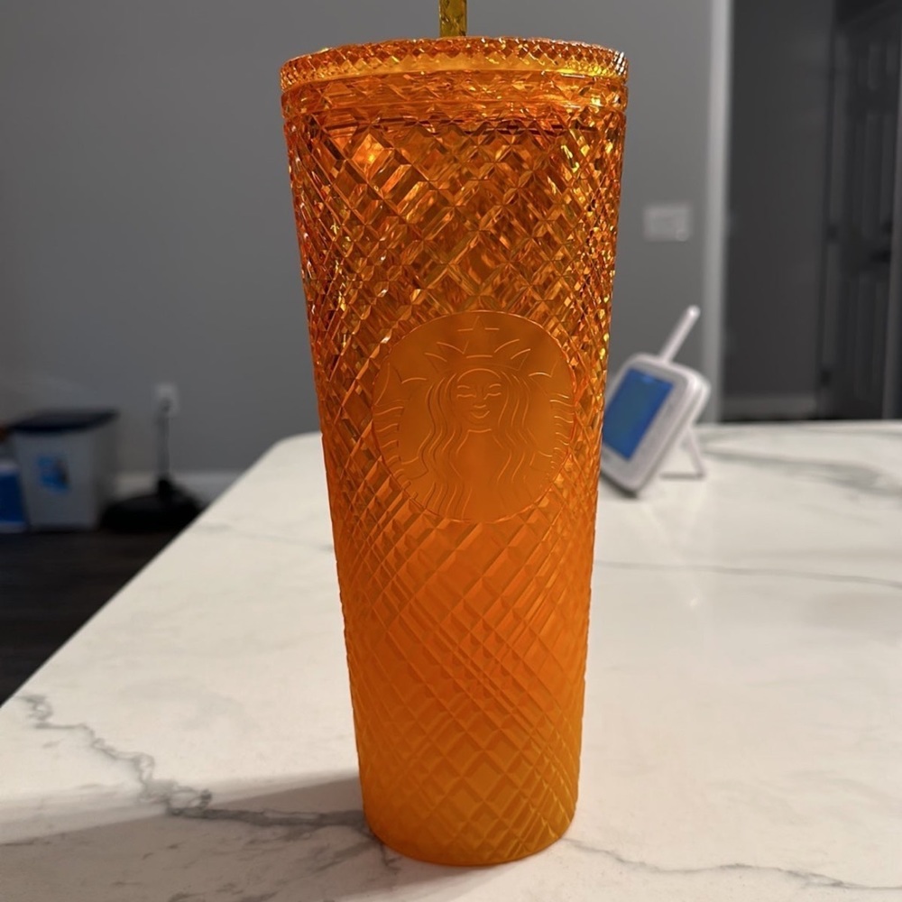 Orange ombré Starbucks tumbler